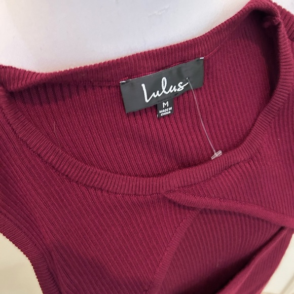 NWOT Lulus burgundy knit dress - Picture 4 of 4
